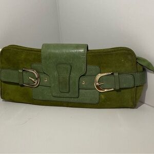 Banana Republic Green Leather Clutch